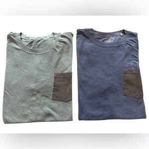 prAna Blue Green Pocket T Shirt Organic Cotton Fair Trade Casual Outdoor XL